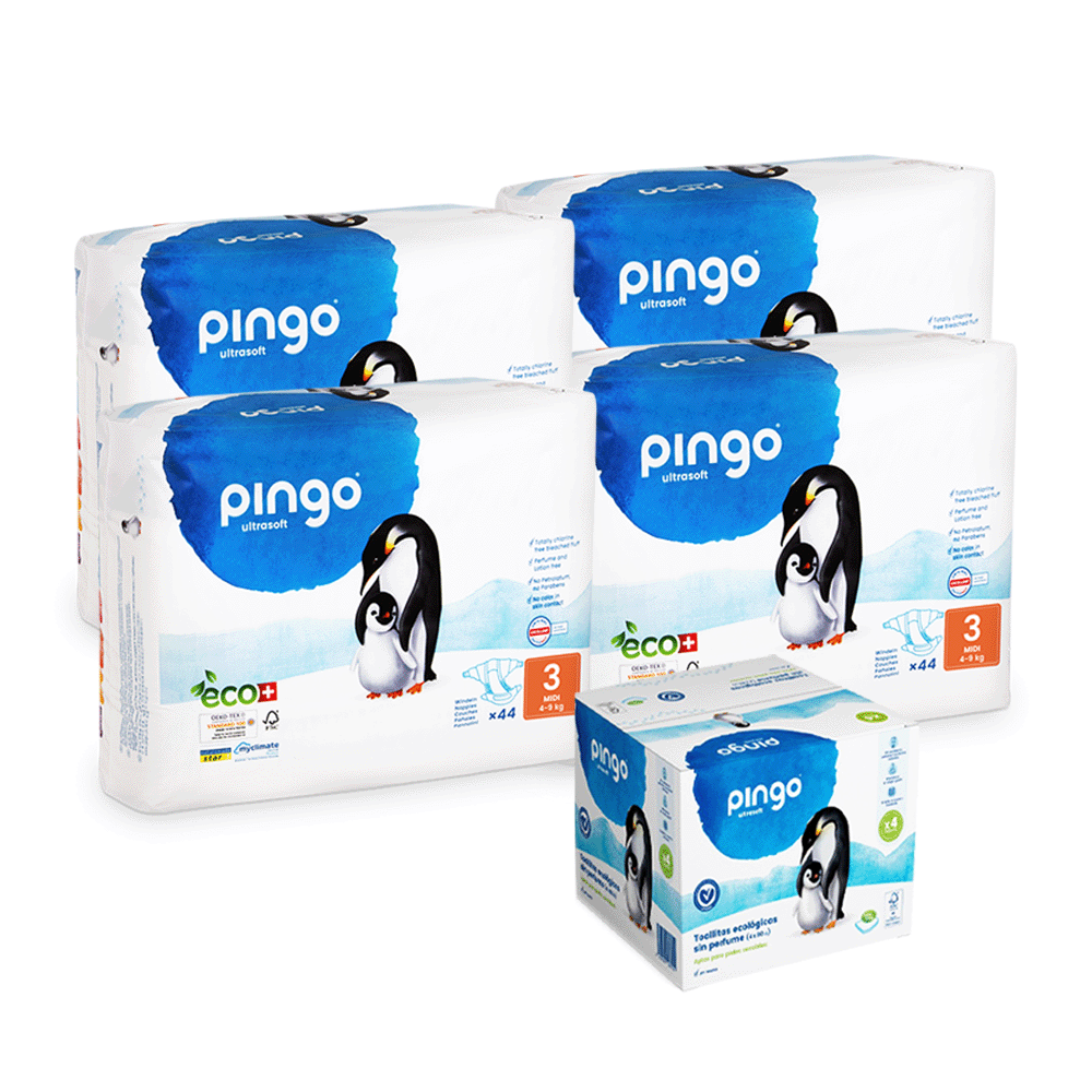 Pañales y toallitas ecológicos Pingo T3/1 mes