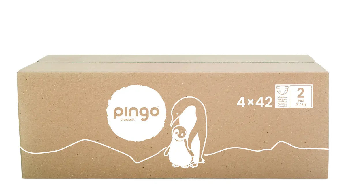 Pingo pañales ecológicos T2 (3-6 kg) - caja de 4 bolsas x 42 uds