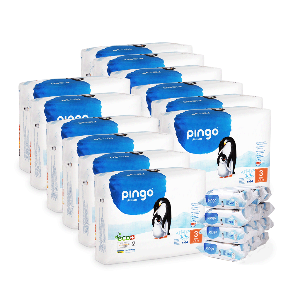 Pañales y toallitas ecológicos Pingo T3/3 meses
