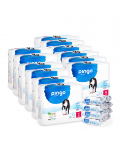 Pingo Pack Pañales Talla 6 4x32 uds + Toallitas 4x80 uds