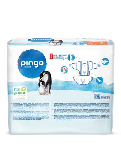 Pingo pañales ecológicos T3 (4-9 kg) - caja de 4 bolsas x 44 uds