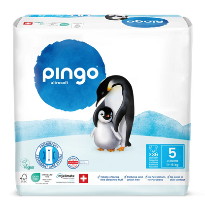 Pingo pañales ecológicos T5 (11-16 kg) caja de 4 bolsas x 36 uds