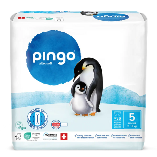 Pingo pañales ecológicos T5 (11-16 kg) caja de 4 bolsas x 36 uds
