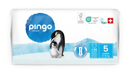 Pingo pañales ecológicos T5 (11-16 kg) caja de 4 bolsas x 36 uds