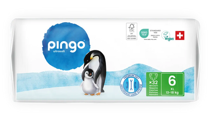 Pingo pañales ecológicos T6 (13-18 kg) - caja de 4 bolsas x 32 uds