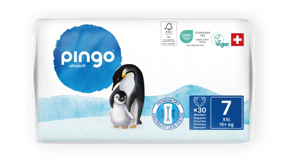 Pingo pañales ecológicos T7 (+15 kg) - caja de 4 bolsas x 30 uds