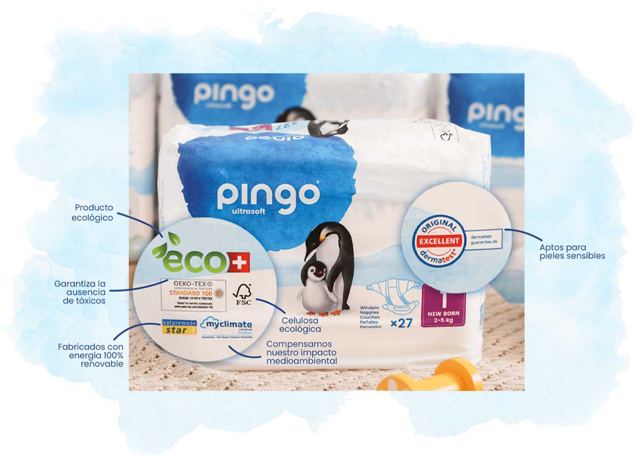 Pañales desechables ecológicos Pingo - talla 6 - Granujas - Crianza  Sostenible
